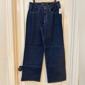 Old Navy High-Rise Wide Leg Jeans in Dark Blue